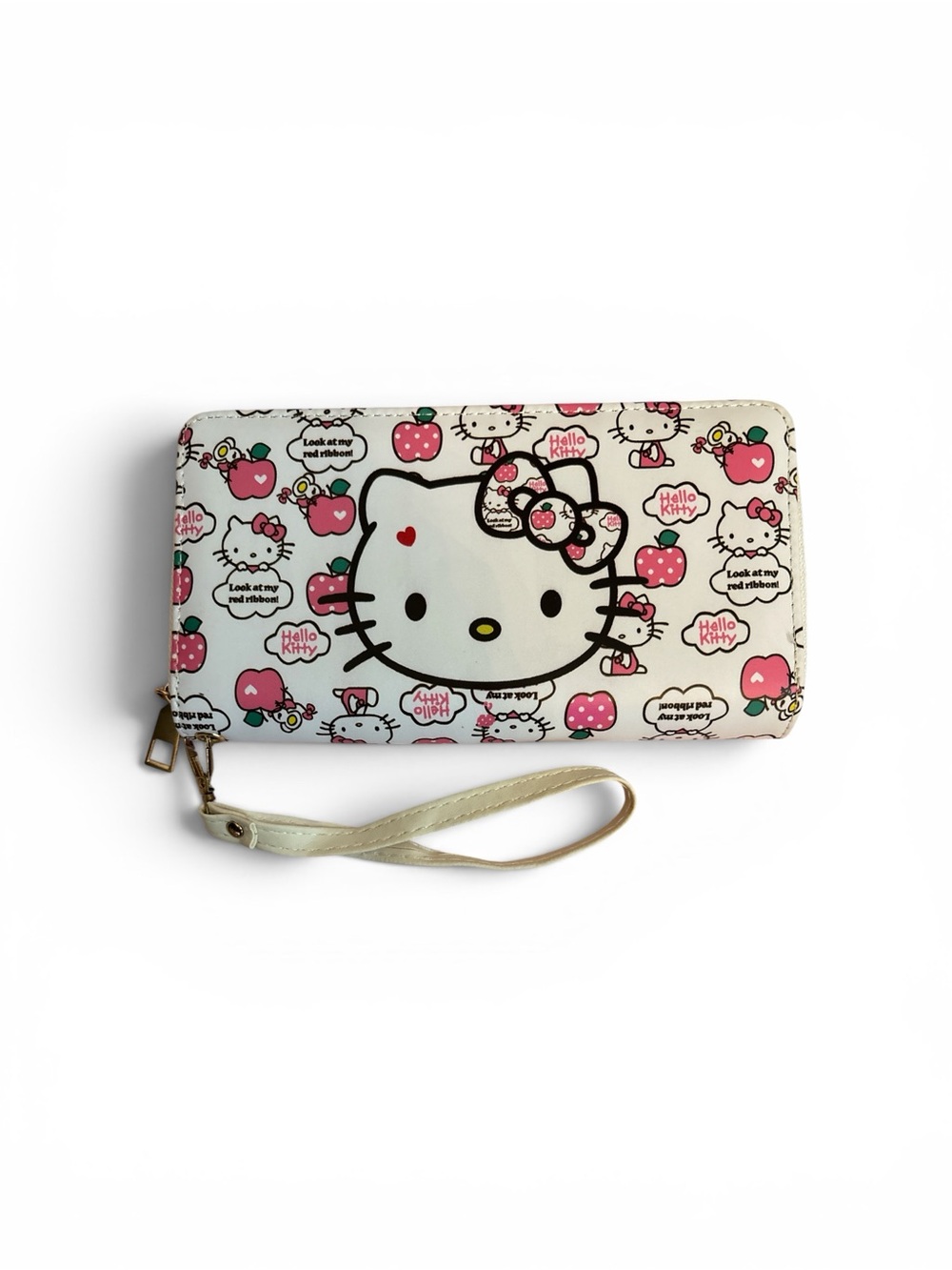 Hello Kitty White and Pink Zip Wristlet Wallet